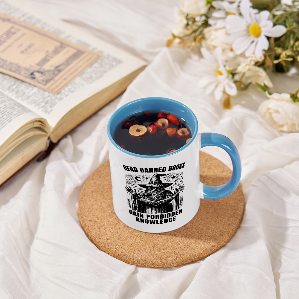 Pagewings Read Banned Books Gain Forbidden Knowledge Mug