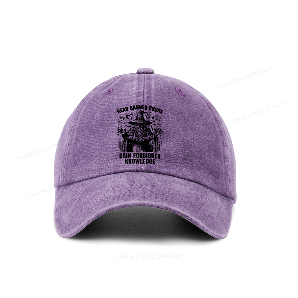 Pagewings Read Banned Books Gain Forbidden Knowledge Washed Cap