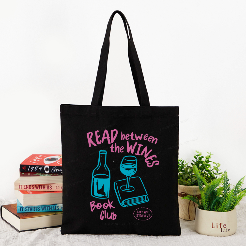 Pagewings Wine Lover Book Club Tote Bag