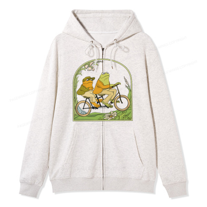 Pagewings Frog And Toad Book Vintage Unisex Fleece Zip Up Hoodie