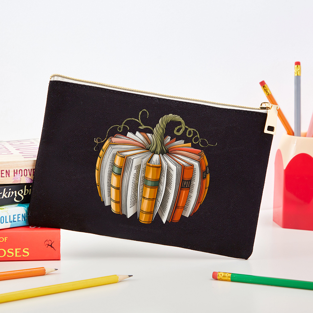 Pagewings Fall Book Pumpkin Pouch
