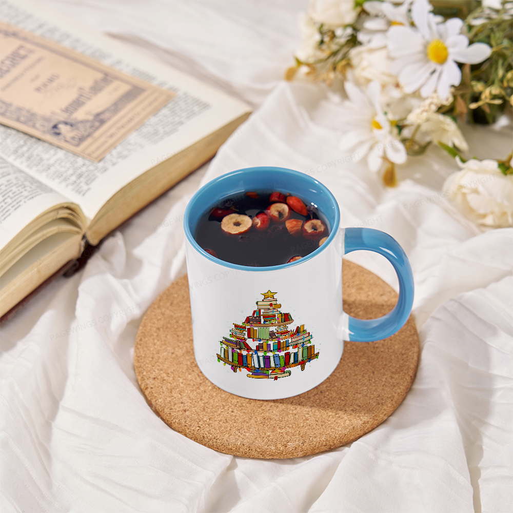 Pagewings Christmas Books Tree Mug