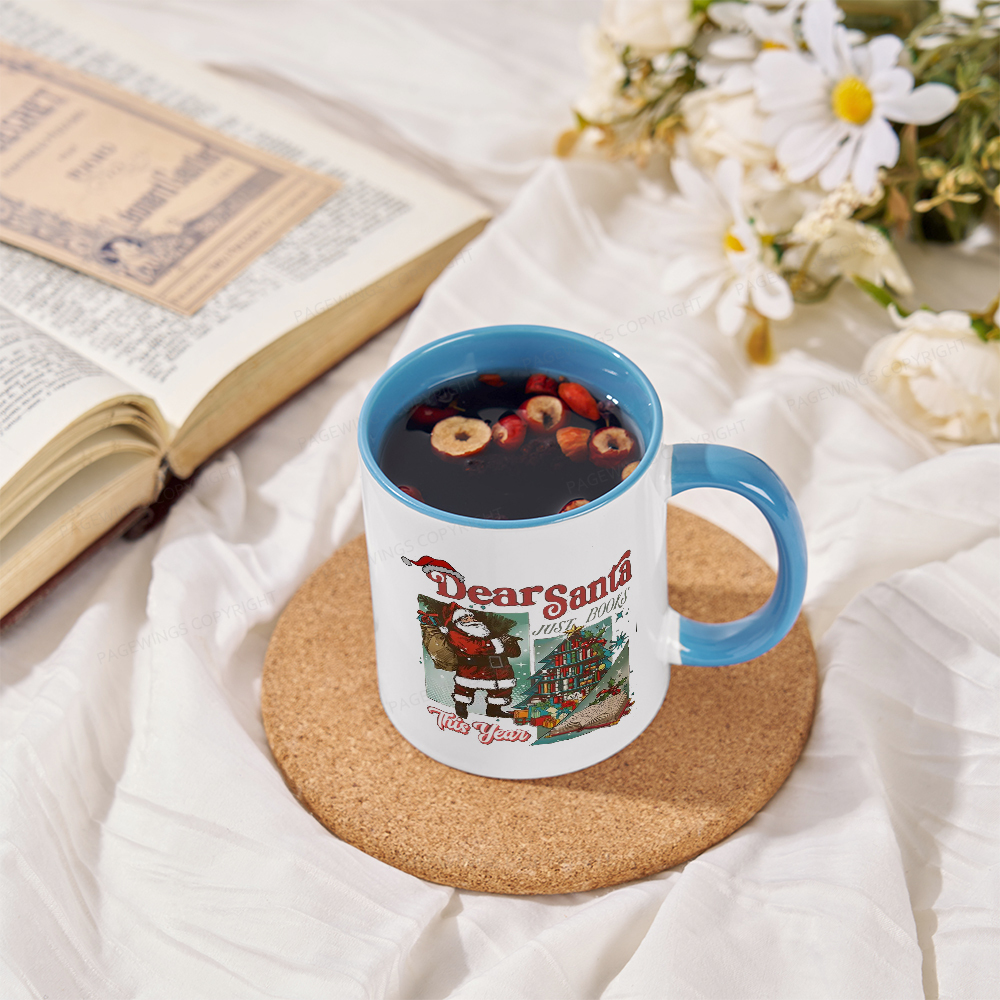 Pagewings Christmas Santa Reader Holiday Mug