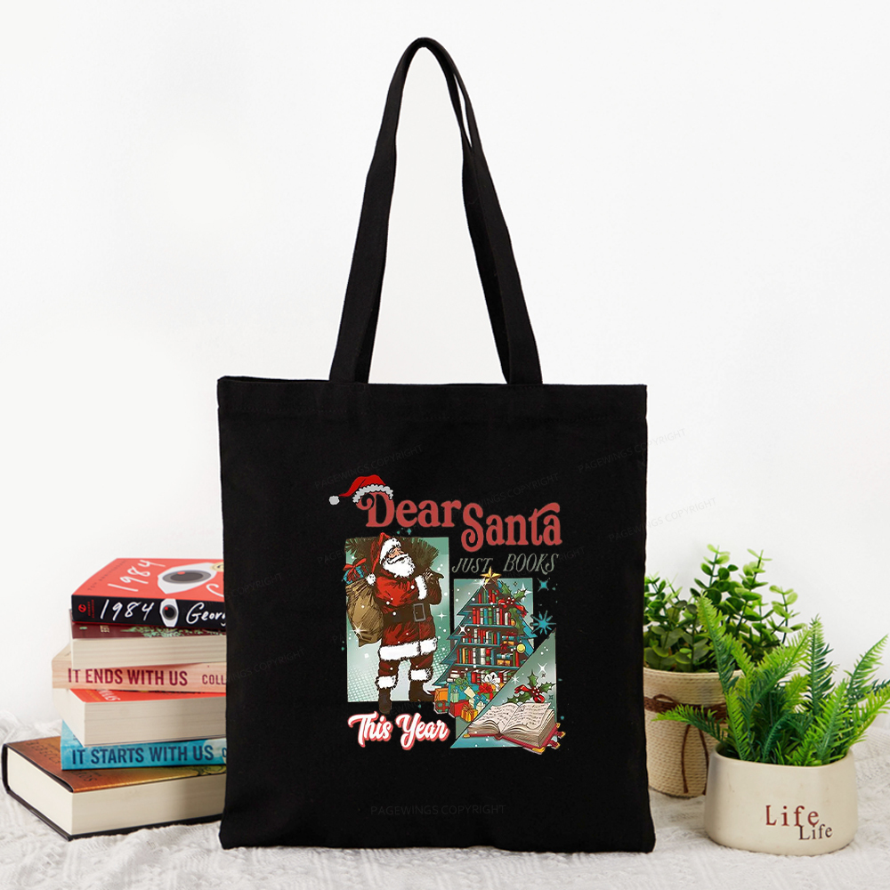 Pagewings Christmas Santa Reader Holiday Tote Bag
