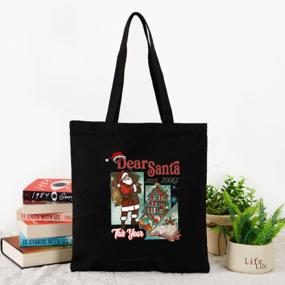 Pagewings Christmas Santa Reader Holiday Tote Bag
