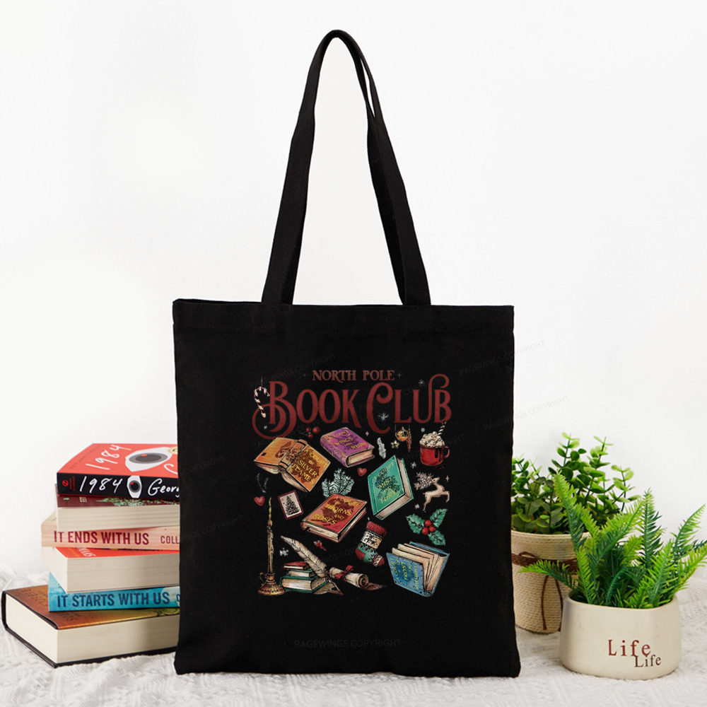 Pagewings SJM Book Club Christmas Tote Bag