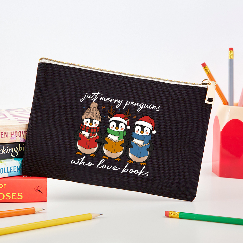 Pagewings Just Merry Penguins Who Love Books Pouch