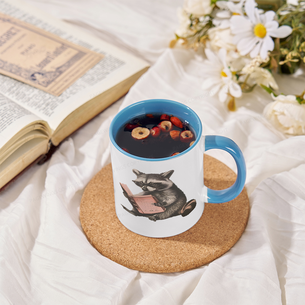 Pagewings Funny Raccoon Bookish Gift Mug