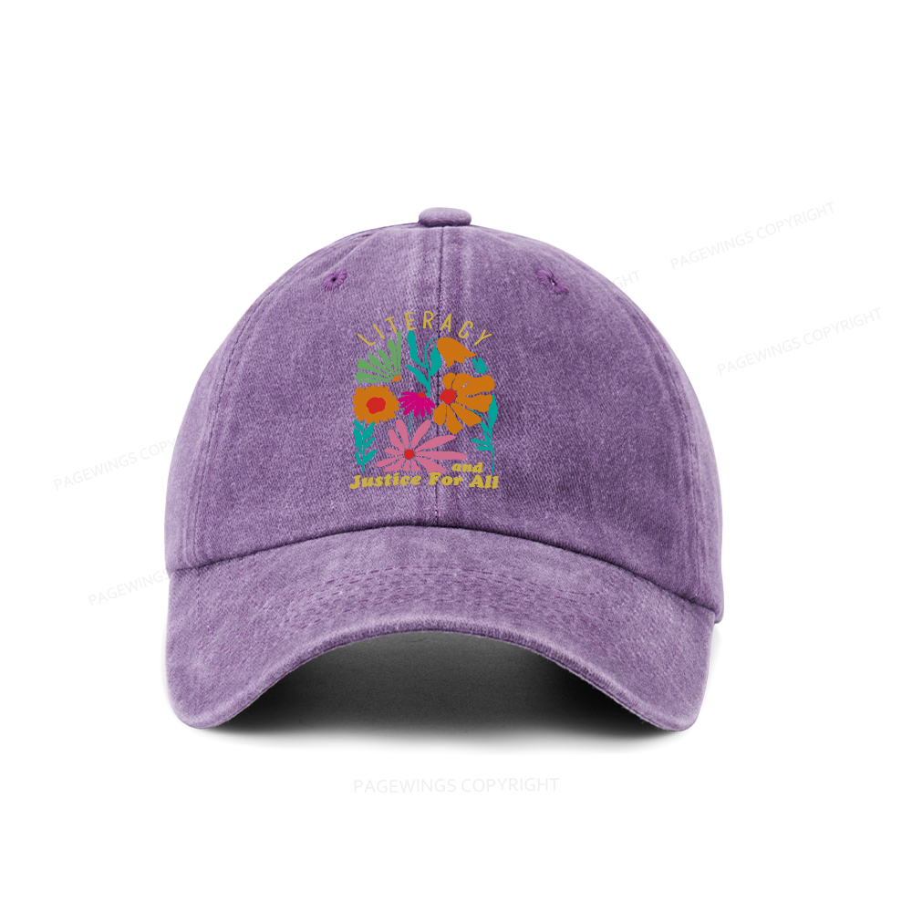 Pagewings Literacy and Justice for All Washed Cap