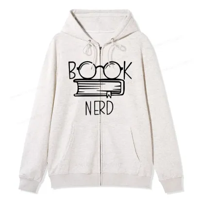 Pagewings Book Nerd Unisex Fleece Zip Up Hoodie
