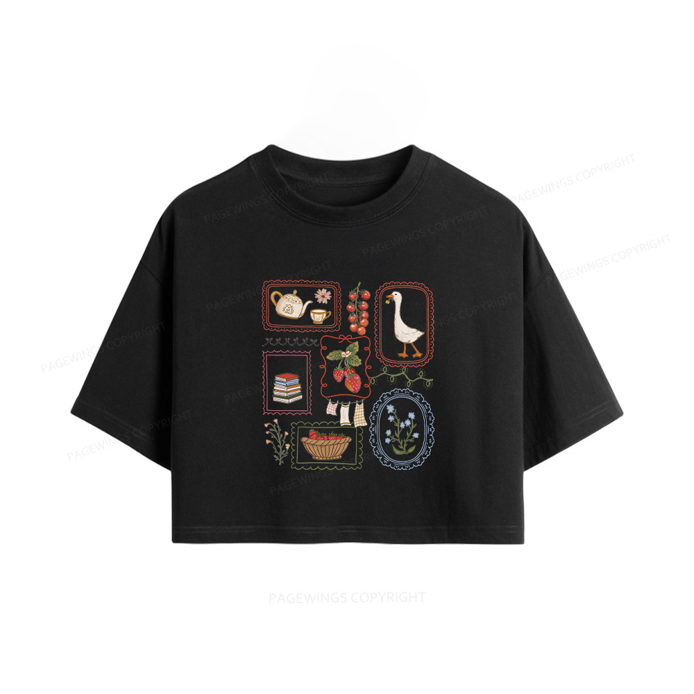 Pagewings Book Lover Women Crop Tops