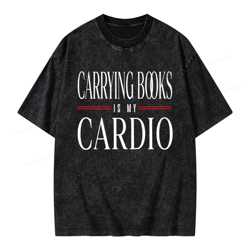 Pagewings Carrying Books Is My Cardio Unisex Washed T-shirt