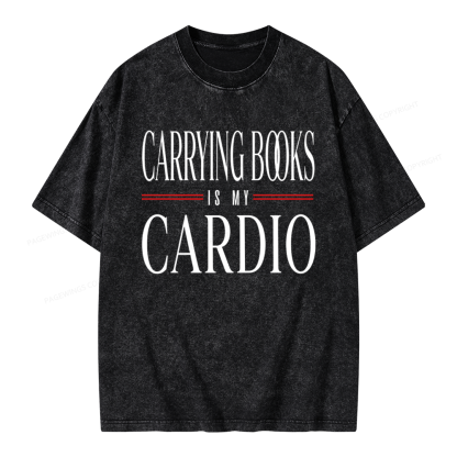 Pagewings Carrying Books Is My Cardio Unisex Washed T-shirt