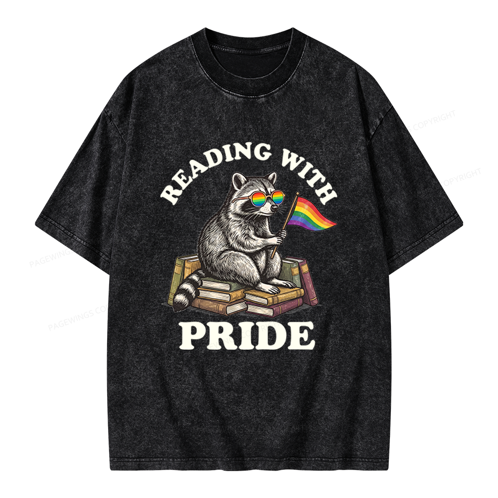 Pagewings Reading With Pride Unisex Washed T-shirt