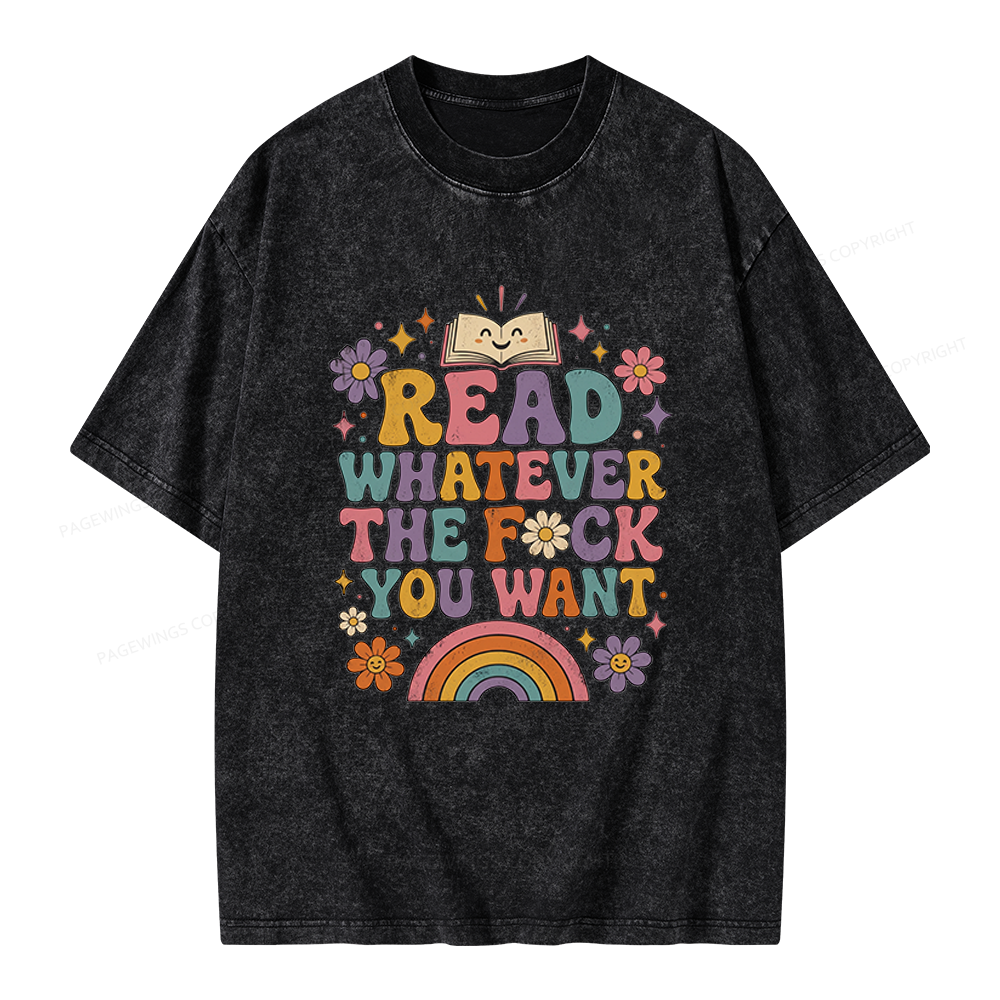 Pagewings Read Whatever Unisex Washed T-shirt