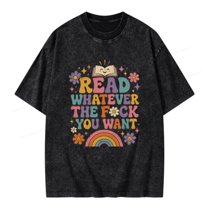 Pagewings Read Whatever Unisex Washed T-shirt