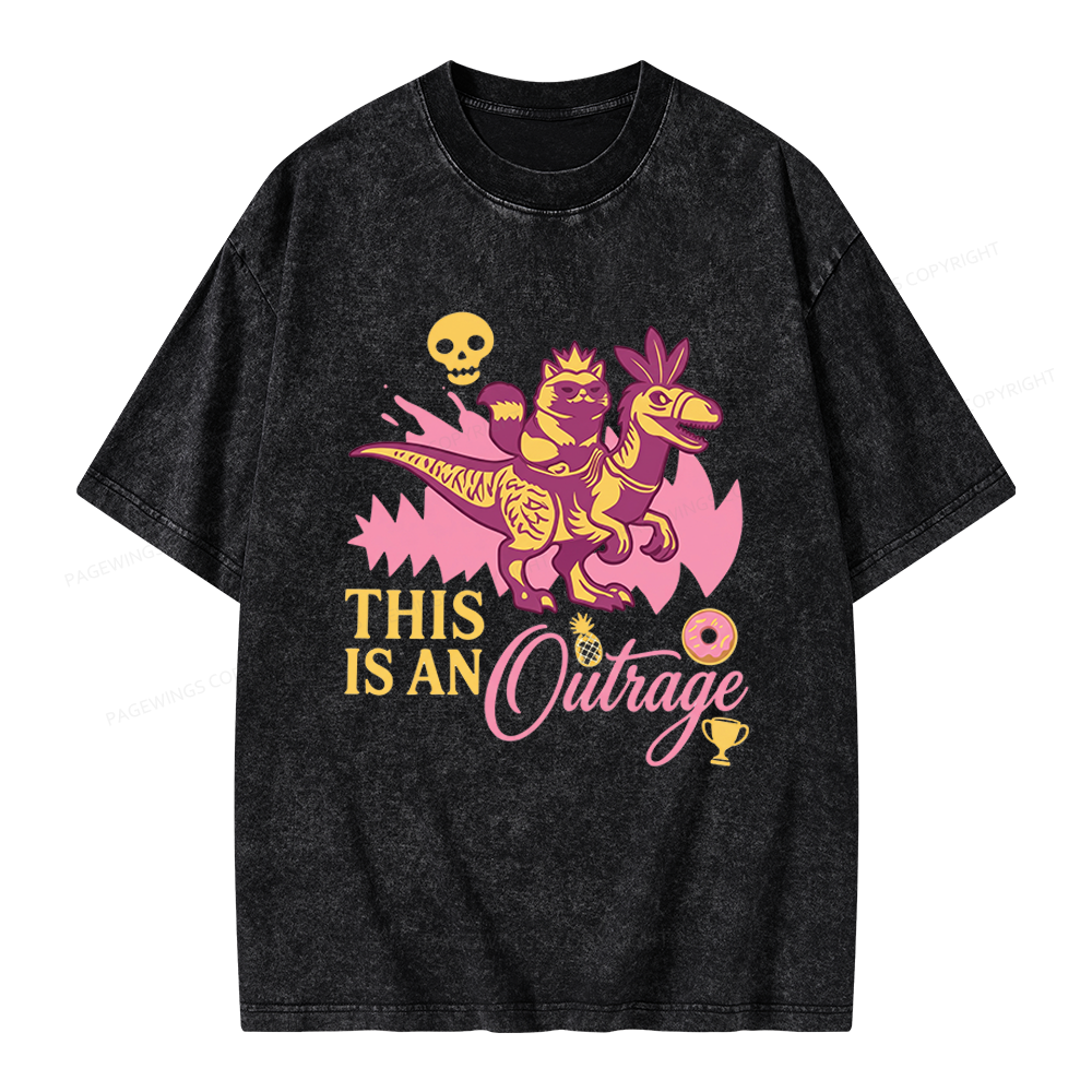 Pagewings This Is An Outrage Unisex Washed T-shirt