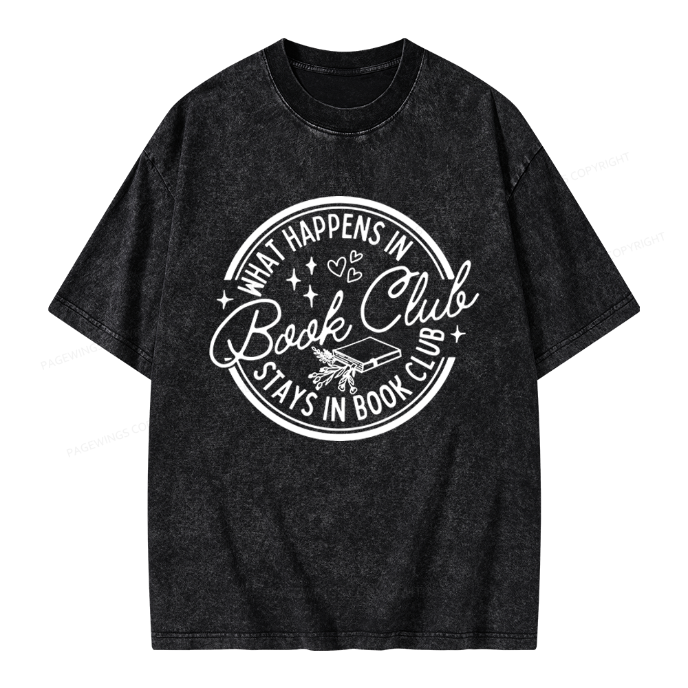 Pagewings Funny Book Club Unisex Washed T-shirt