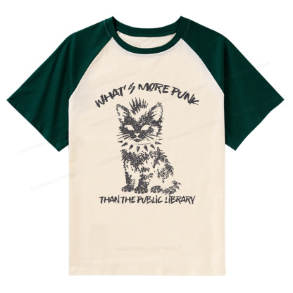 Pagewings What's More Punk Than The Public Library Raglan T-shirt