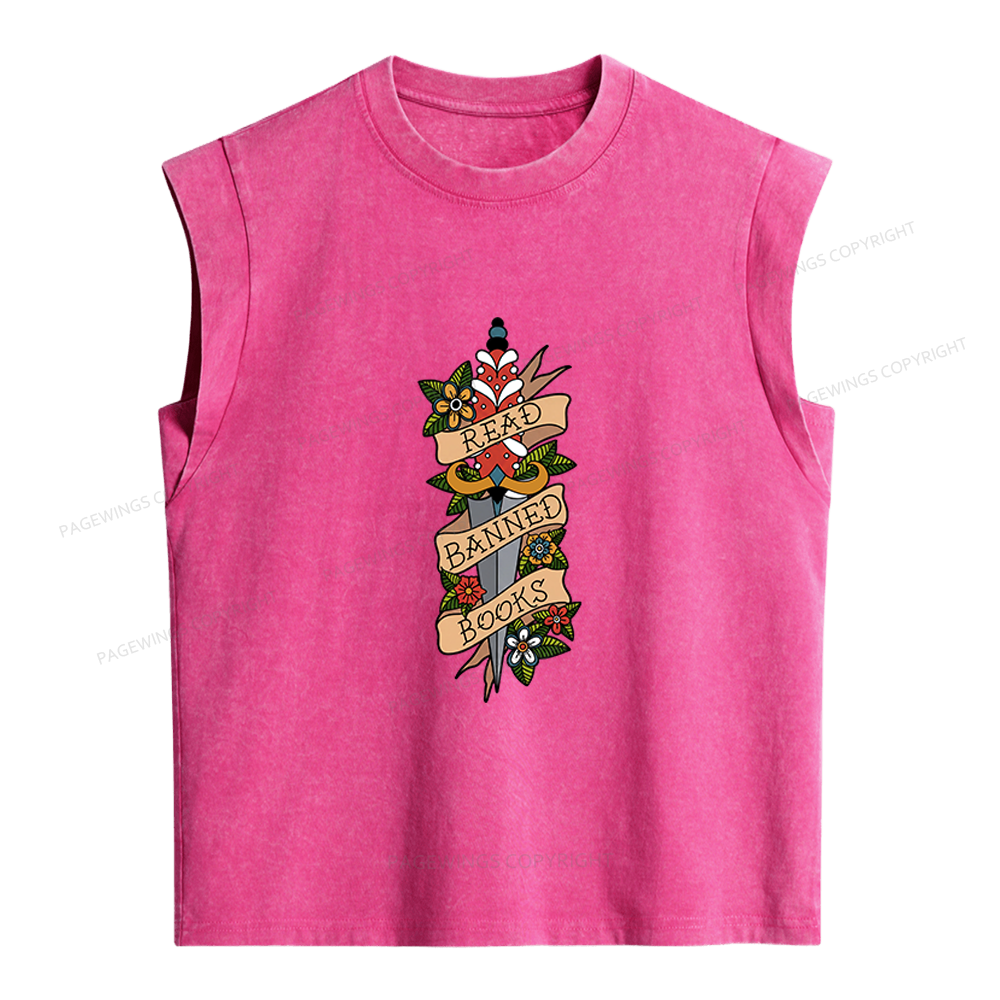 Pagewings Banned Books Women's Washed Tank Top