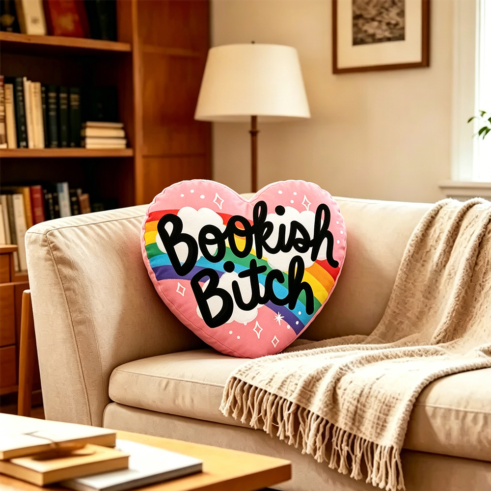 Pagewings Bookish Bitch Shaped Throw Pillow