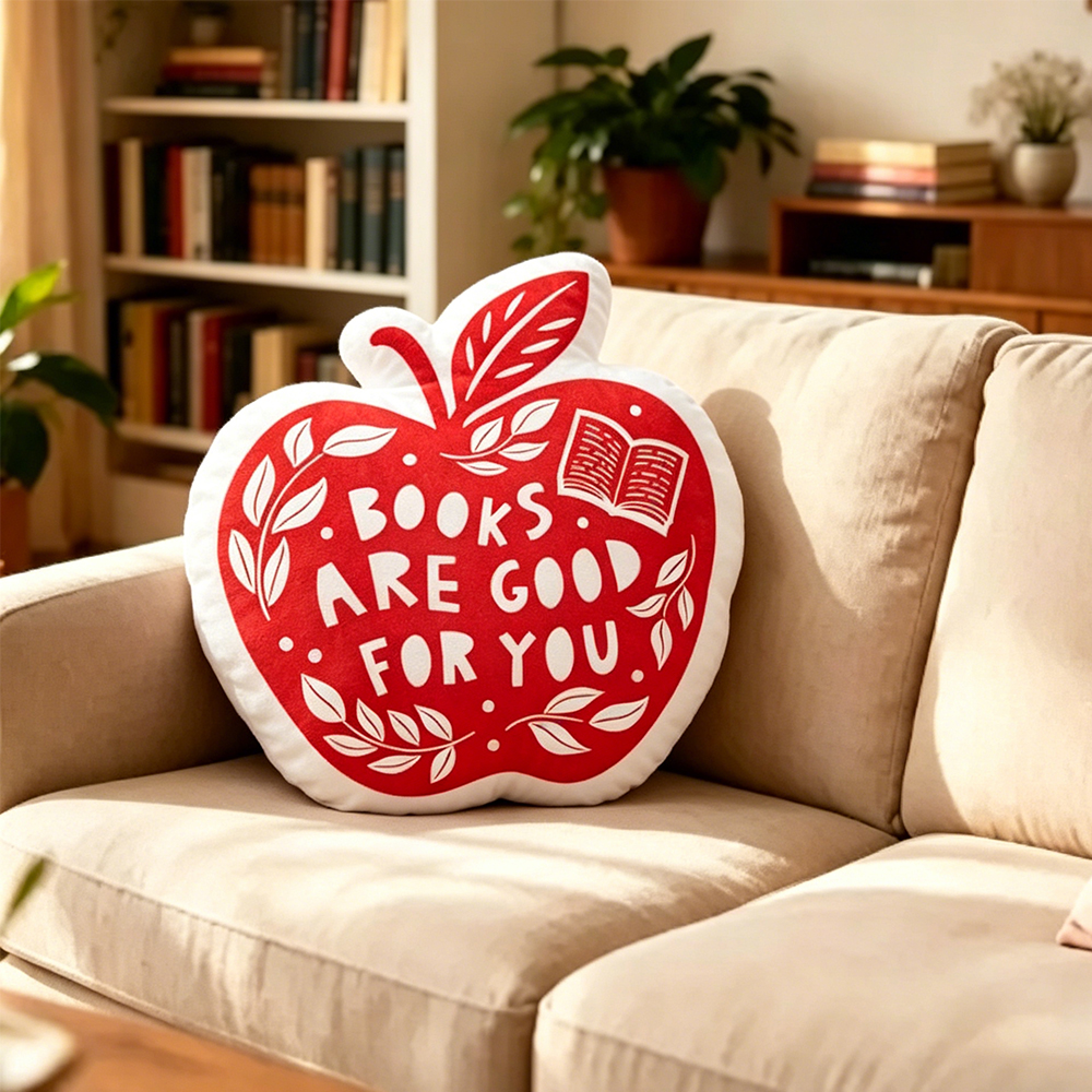 Pagewings Books Are Good For You Shaped Throw Pillow