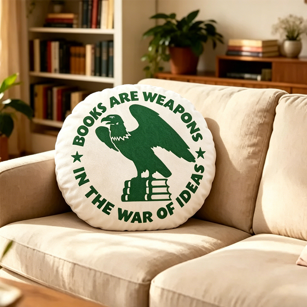 Pagewings Books are Weapons Shaped Throw Pillow