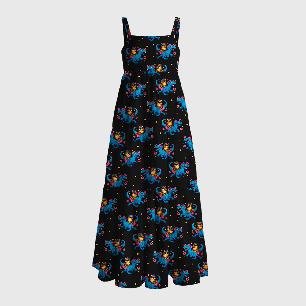 Pagewings Square Neck Sci-Fi Maxi Dress