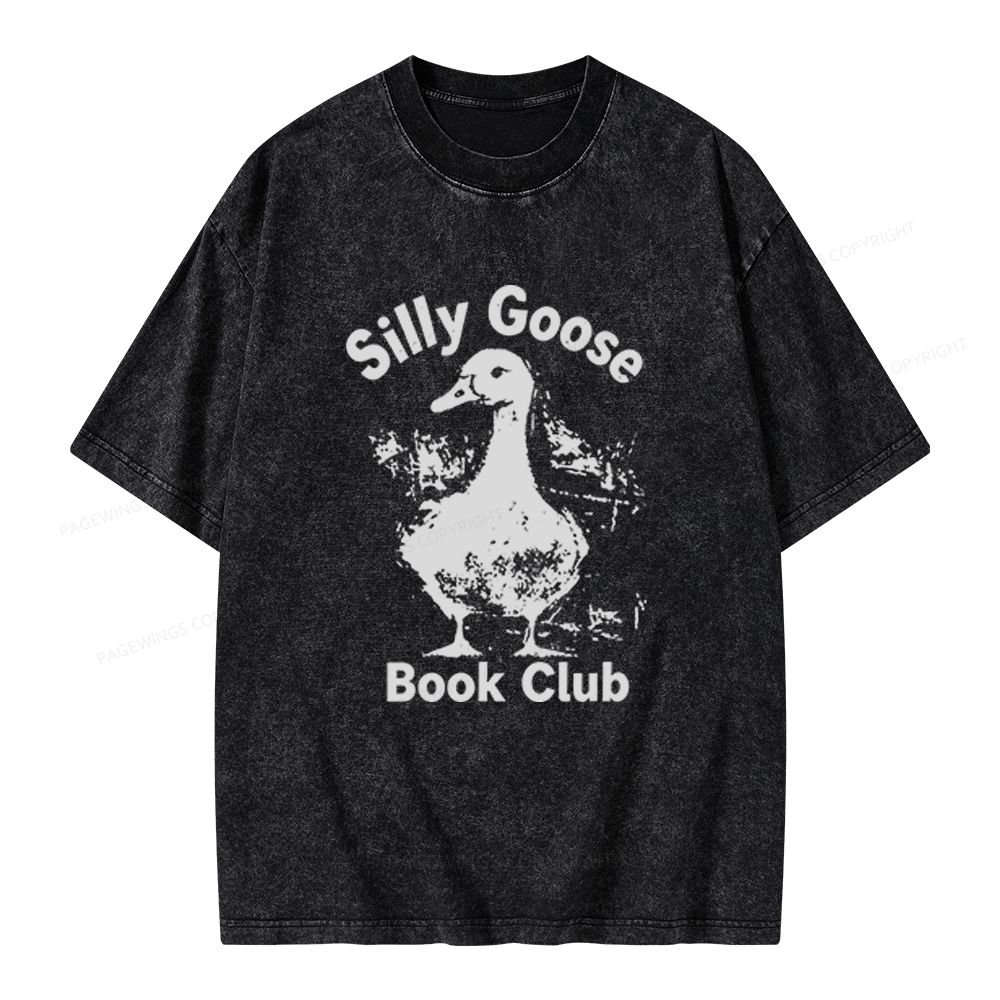 Pagewings Silly Goose Book Club Unisex Washed T-shirt