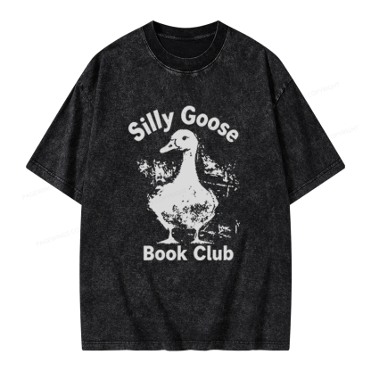 Pagewings Silly Goose Book Club Unisex Washed T-shirt