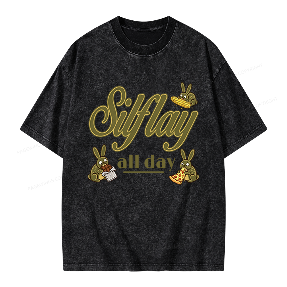 Pagewings Silflay All Day Unisex Washed T-shirt