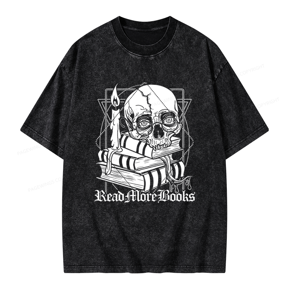 Pagewings Read More Books Unisex Washed T-shirt