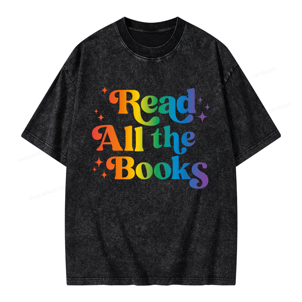 Pagewings Read All the Books Unisex Washed T-shirt