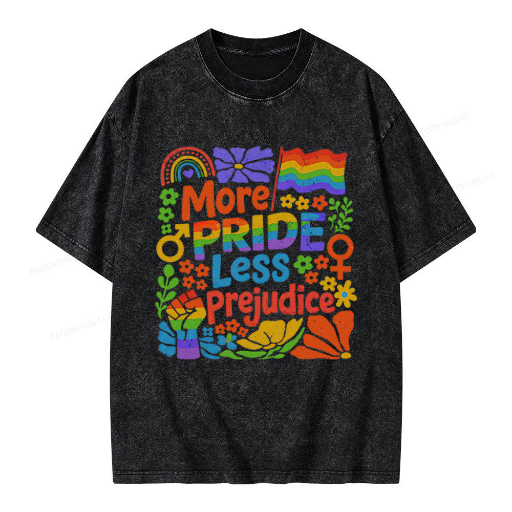 Pagewings More Pride Less Prejudice Unisex Washed T-shirt
