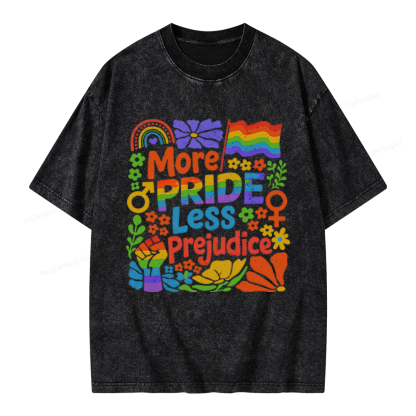 Pagewings More Pride Less Prejudice Unisex Washed T-shirt
