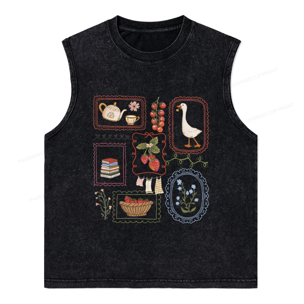 Pagewings Book Lover Unisex Washed Tank Top