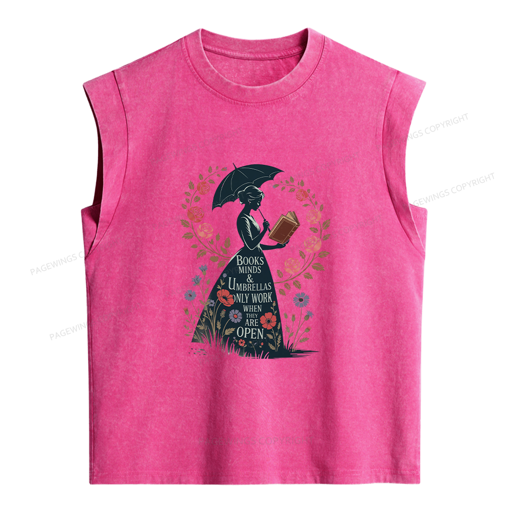 Pagewings Books Minds Women's Washed Tank Top