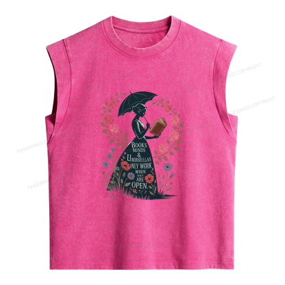 Pagewings Books Minds Women's Washed Tank Top
