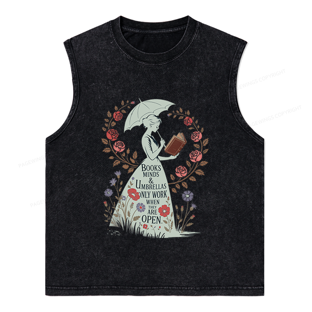 Pagewings Books Minds Unisex Washed Tank Top