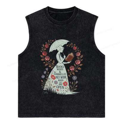 Pagewings Books Minds Unisex Washed Tank Top