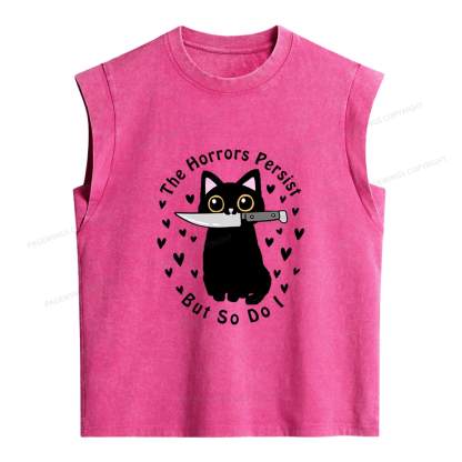 Pagewings The Horrors Persist But So Do I Women's Washed Tank Top