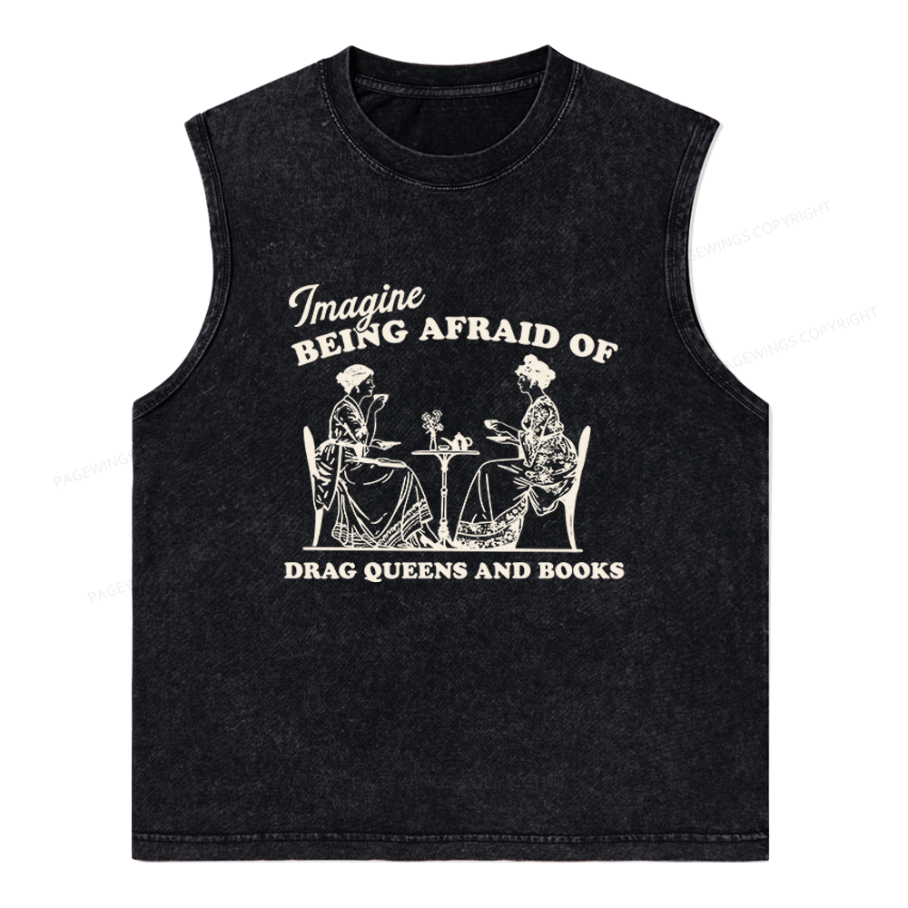 Pagewings Drag Queens Unisex Washed Tank Top