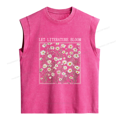 Pagewings Let Literature Bloom Women's Washed Tank Top