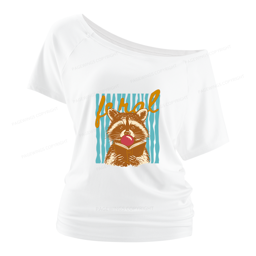 Pagewings Feral Girl Summer Women Off Shoulder T-shirts