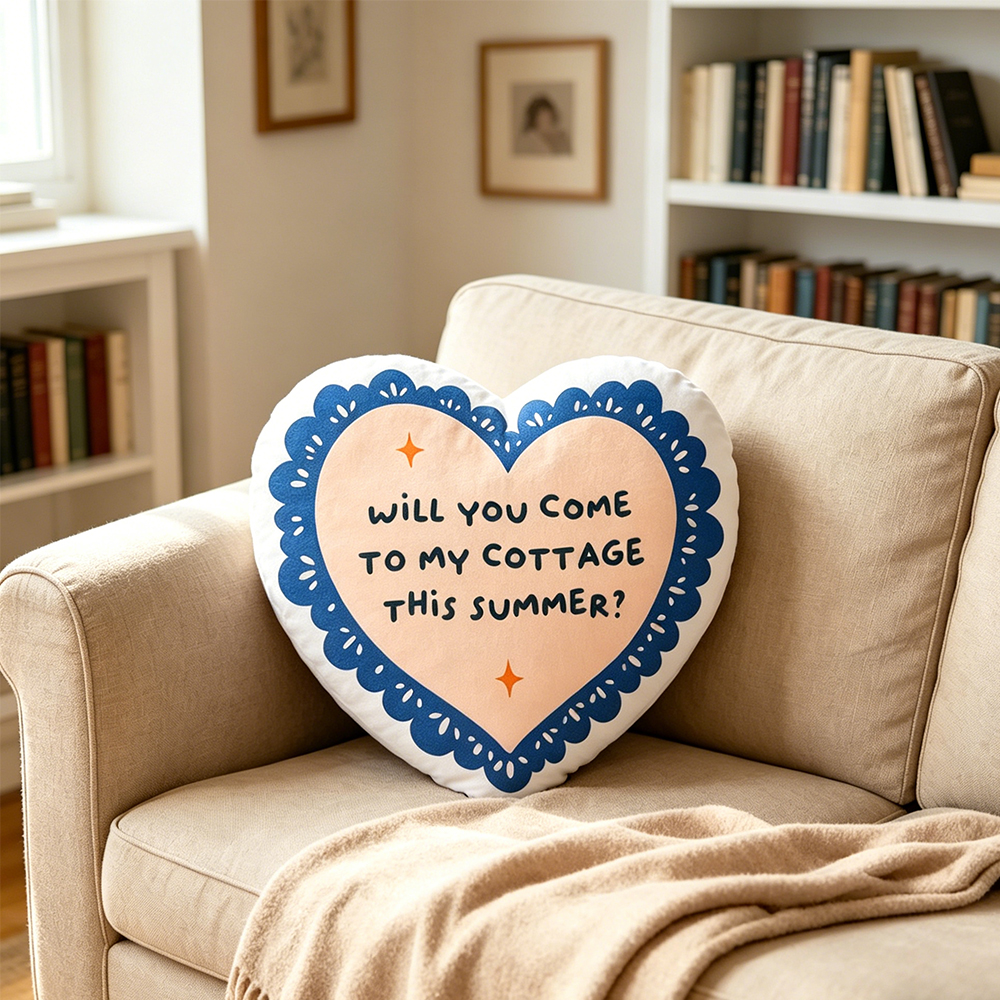 Pagewings Will You Come to My Cottage Shaped Throw Pillow
