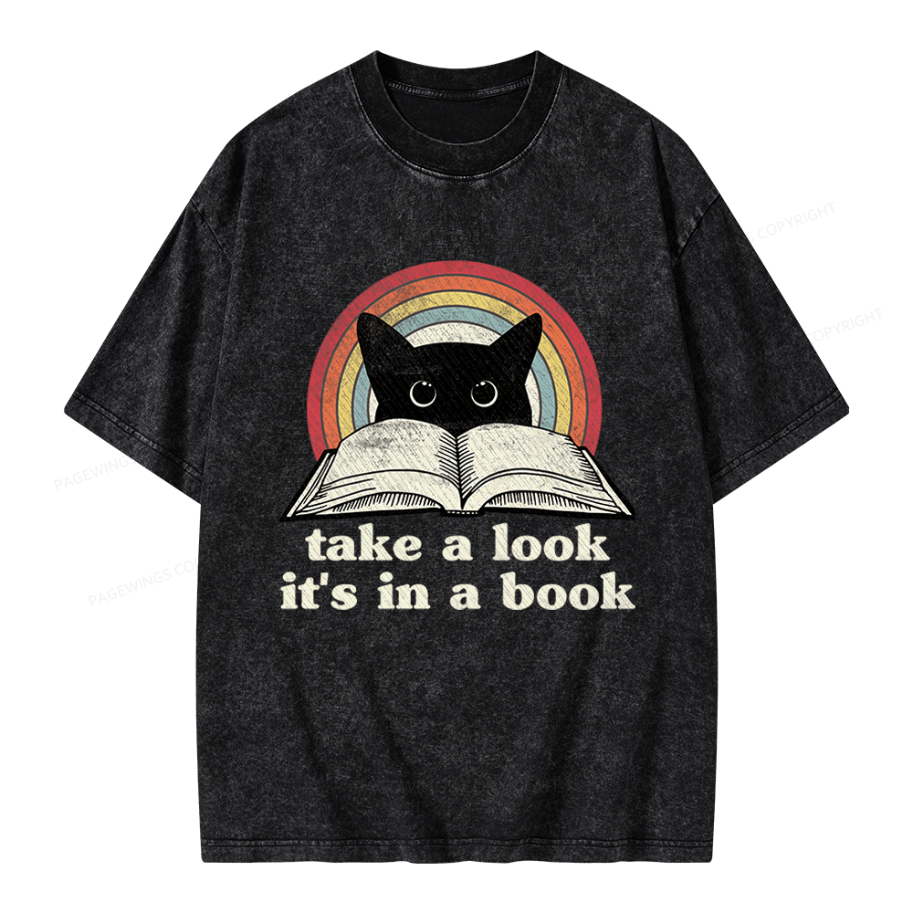 Pagewings Take A Look Its In A Book Unisex Washed T-shirt