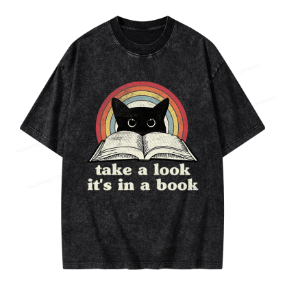 Pagewings Take A Look Its In A Book Unisex Washed T-shirt