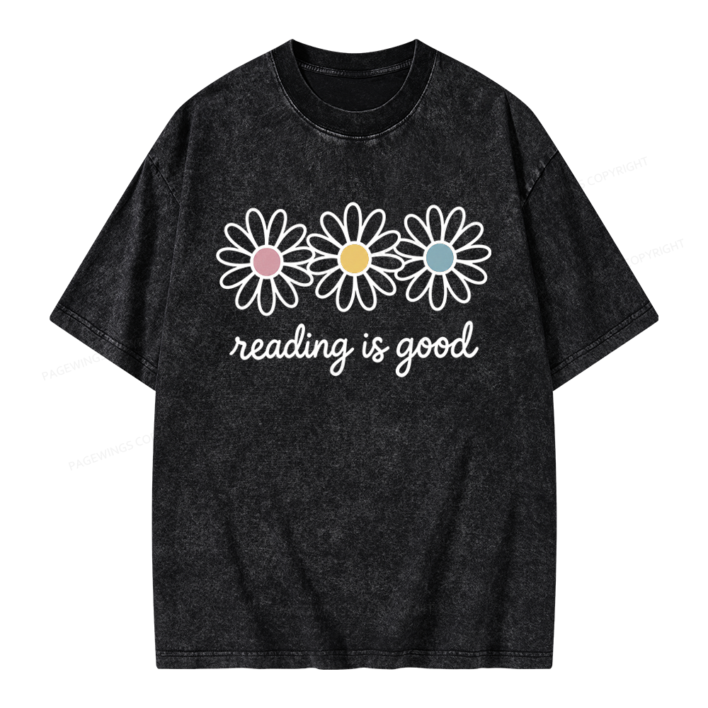 Pagewings Reading Is Good Unisex Washed T-shirt