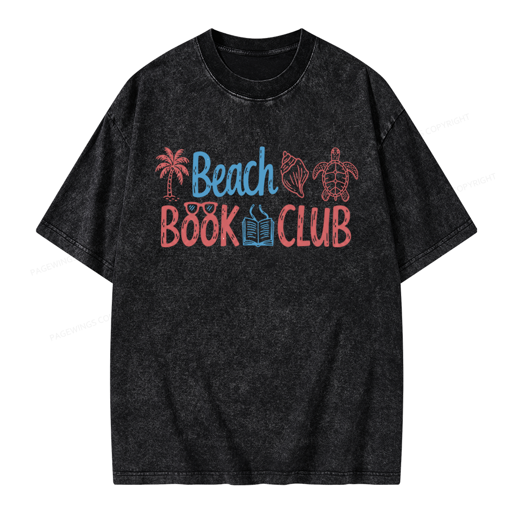 Pagewings Beach Book Club Unisex Washed T-shirt