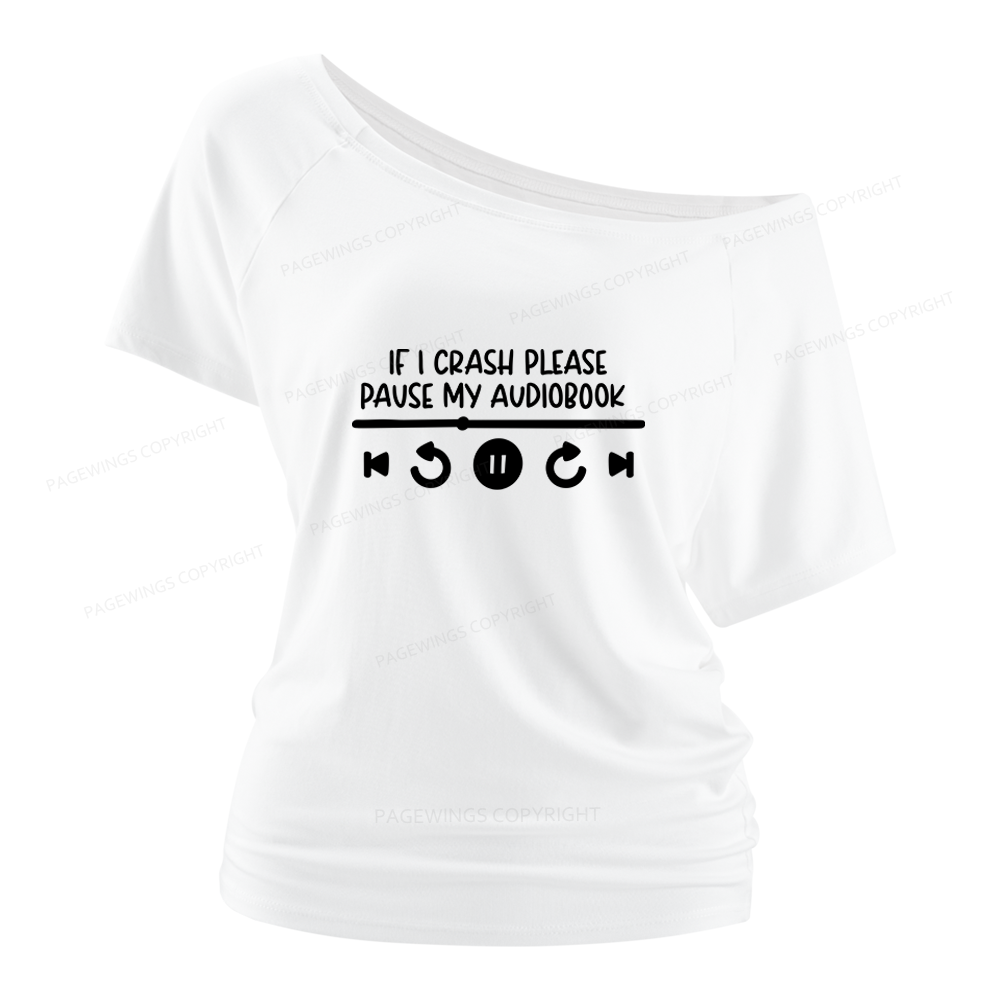 Pagewings Audiobook Women Off Shoulder T-shirts